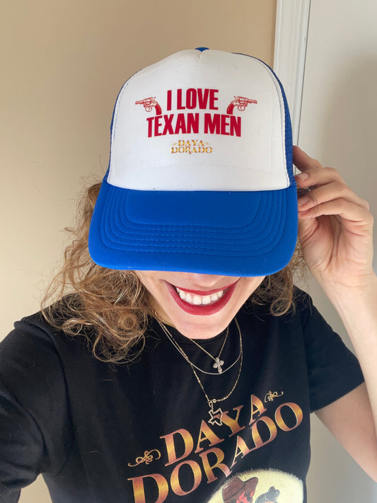 I Love Texan Men Trucker Hat